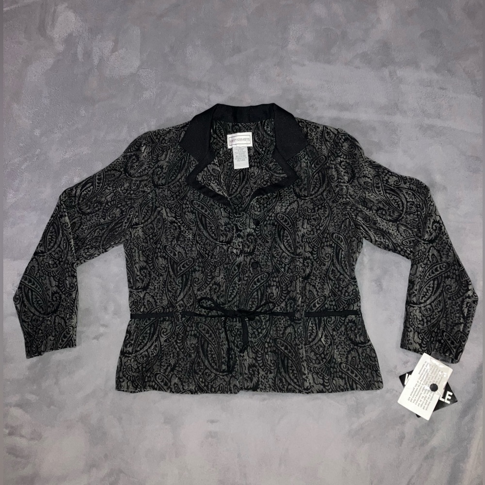 karin stevens paisley patterned blazer